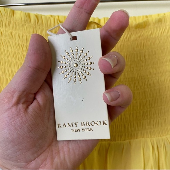 NWT Ramy Brook Alison Smocked-Waist Tiered Mini Skirt Yellow Size Small - Picture 8 of 14